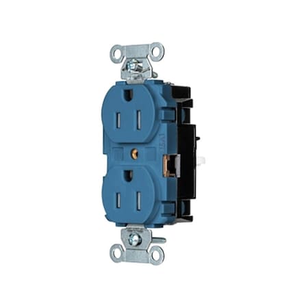 Straight Blade Receptacle, 5-15R, 15 A, 125V AC, 2 Pole, 3 Wire, Surface Mount, Grounded MPN:BR15STBLTR