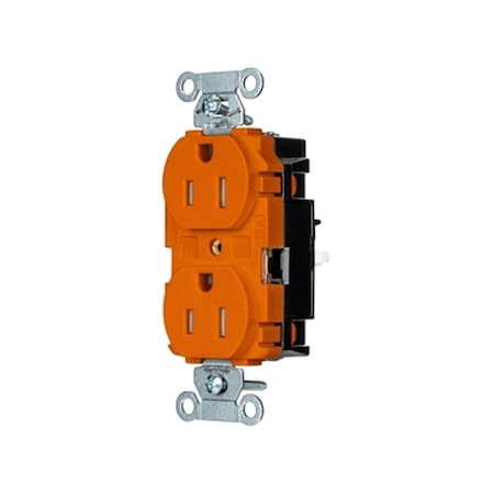 Straight Blade Receptacle, 5-15R, 15 A, 125V AC, 2 Pole, 3 Wire, Surface Mount, Grounded MPN:BR15STOTR