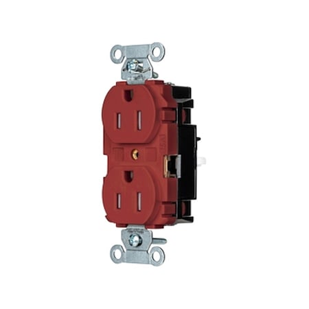 Straight Blade Receptacle, 5-15R, 15 A, 125V AC, 2 Pole, 3 Wire, Surface Mount, Grounded MPN:BR15STRTR