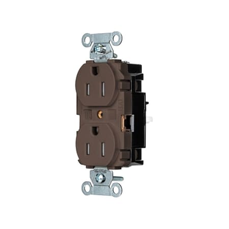 Straight Blade Receptacle, 5-15R, 15 A, 125V AC, 2 Pole, 3 Wire, Surface Mount, Grounded MPN:BR15STTR