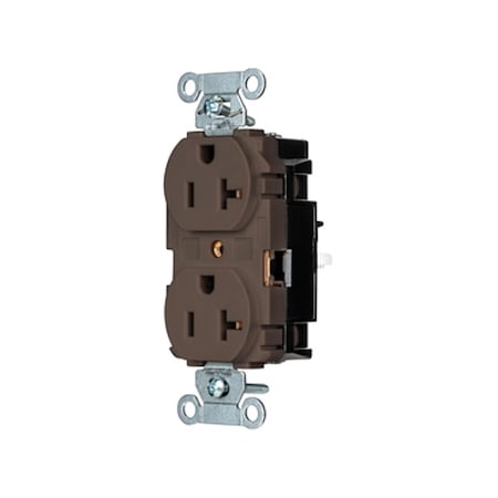 Straight Blade Receptacle, 5-20R, 20 A, 125V AC, 2 Pole, 3 Wire, Surface Mount, Grounded MPN:BR20ST