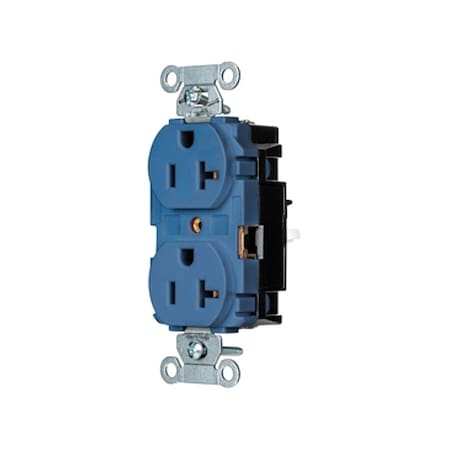 Straight Blade Receptacle, 5-20R, 20 A, 125V AC, 2 Pole, 3 Wire, Surface Mount, Grounded MPN:BR20STBL