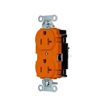 Straight Blade Receptacle, 5-20R, 20 A, 125V AC, 2 Pole, 3 Wire, Surface Mount, Grounded MPN:BR20STO