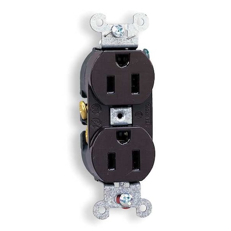 Straight Blade Receptacle, 5-15R, 15 A, 125V AC, 2 Pole, 3 Wire, Flush Mount, Grounded MPN:CR15