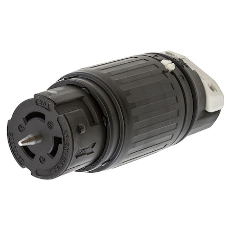 Locking Connector, Non-NEMA, 50 A, 125V AC, Single Phase, 2 Pole, Screw Terminals, Black, White MPN:CS6360C