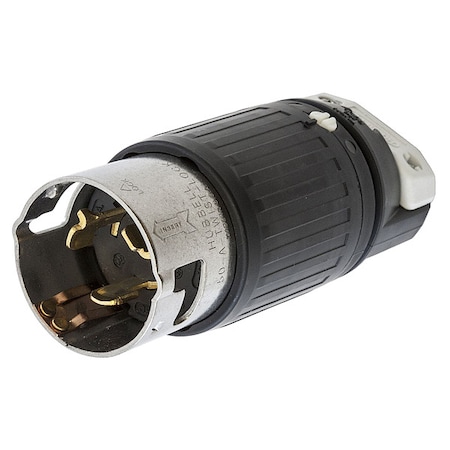 Locking Plug, Non-NEMA, 50 A, 125/250V AC, Single Phase, 3 Pole, Screw Terminals, Black, White MPN:CS6365C