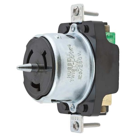 Locking Receptacle, Non-NEMA, 50 A, 125/250V AC, Single Phase, 3 Pole, Flush Mount, Screw Terminals MPN:CS6369