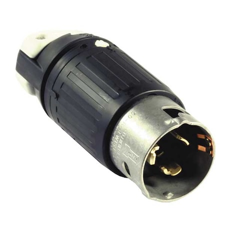 Locking Plug, Non-NEMA, 50 A, 480V AC, Three Phase, 3 Pole, Screw Terminals, Black, White MPN:CS8155C