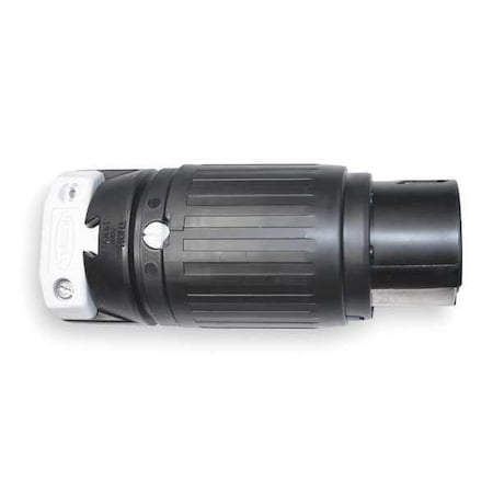 Locking Connector, Non-NEMA, 50 A, 480V AC, Three Phase, 3 Pole, Screw Terminals, Black, White MPN:CS8164C