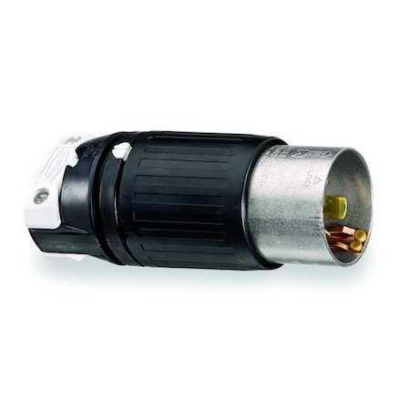 Locking Plug, Non-NEMA, 50 A, 480V AC, Three Phase, 3 Pole, Screw Terminals, Black, White MPN:CS8165C