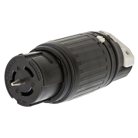 Locking Connector, Non-NEMA, 50 A, 250V AC, Single Phase, 2 Pole, Screw Terminals, Black, White MPN:CS8264C