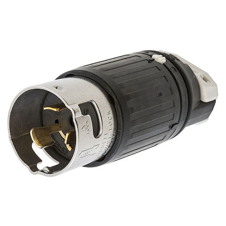 Locking Plug, Non-NEMA, 50 A, 250V AC, Single Phase, 2 Pole, Screw Terminals, Black, White MPN:CS8265C