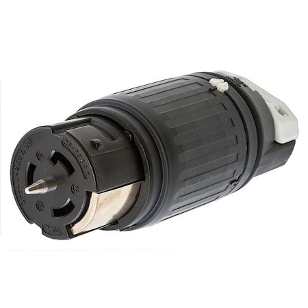 Locking Connector, Non-NEMA, 50 A, 250V AC, Three Phase, 3 Pole, Screw Terminals, Black, White MPN:CS8364C
