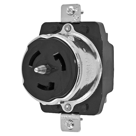 Locking Receptacle, Non-NEMA, 50 A, 250V AC, Three Phase, 3 Pole, Flush Mount, Screw Terminals MPN:CS8369