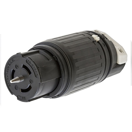 Locking Connector, Non-NEMA, 50 A, 480V AC, Single Phase, 2 Pole, Screw Terminals, Black, White MPN:CS8464C