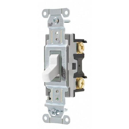 Wall Switch, 15A, Wht, 1/2 HP, 1-Pole Switch MPN:CSB115W
