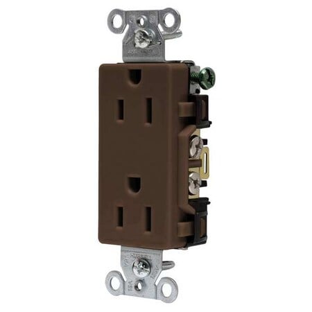 Straight Blade Receptacle, 5-15R, 15 A, 125V AC, 2 Pole, 3 Wire, Flush Mount, Grounded MPN:DR15