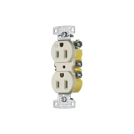 Straight Blade Receptacle, 5-15R, 15 A, 125V AC, 2 Pole, 3 Wire, Surface Mount, Grounded MPN:DR15STLATR