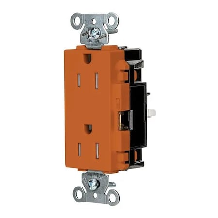 Straight Blade Receptacle, 5-15R, 15 A, 125V AC, 2 Pole, 3 Wire, Surface Mount, Grounded MPN:DR15STOTR