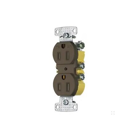 Straight Blade Receptacle, 5-15R, 15 A, 125V AC, 2 Pole, 3 Wire, Surface Mount, Grounded MPN:DR15STRTR