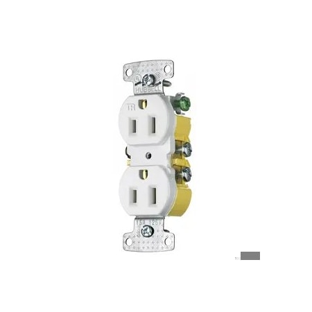 Straight Blade Receptacle, 5-15R, 15 A, 125V AC, 2 Pole, 3 Wire, Surface Mount, Grounded MPN:DR15STTR