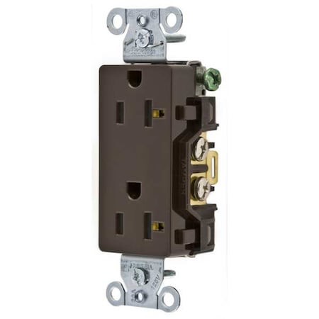 Straight Blade Receptacle, 5-20R, 20 A, 125V AC, 2 Pole, 3 Wire, Flush Mount, Grounded MPN:DR20