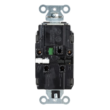 Straight Blade Receptacle, 5-20R, 20 A, 125V AC, 2 Pole, 3 Wire, Surface Mount, Grounded MPN:DR20STBK