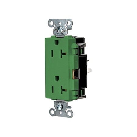 Straight Blade Receptacle, 5-20R, 20 A, 125V AC, 2 Pole, 3 Wire, Surface Mount, Grounded MPN:DR20STGN