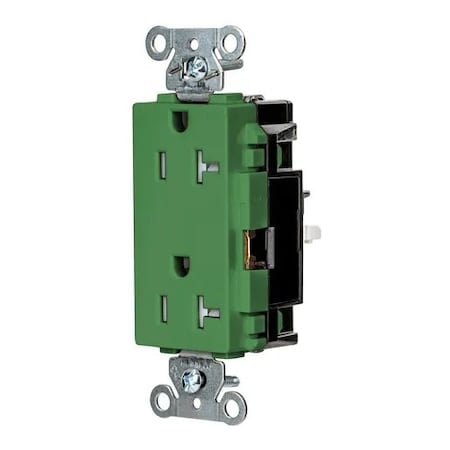 Straight Blade Receptacle, 5-20R, 20 A, 125V AC, 2 Pole, 3 Wire, Surface Mount, Grounded MPN:DR20STGNTR