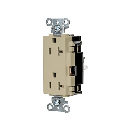 Straight Blade Receptacle, 5-20R, 20 A, 125V AC, 2 Pole, 3 Wire, Surface Mount, Grounded MPN:DR20STI