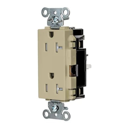 Straight Blade Receptacle, 5-20R, 20 A, 125V AC, 2 Pole, 3 Wire, Surface Mount, Grounded MPN:DR20STITR