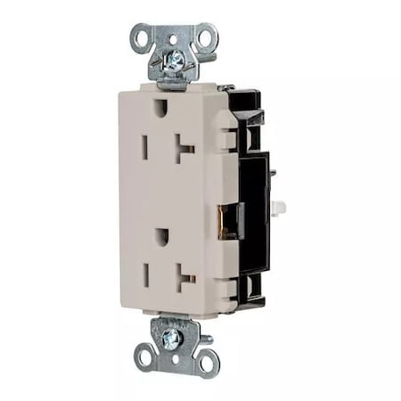 Straight Blade Receptacle, 5-20R, 20 A, 125V AC, 2 Pole, 3 Wire, Surface Mount, Grounded MPN:DR20STLA