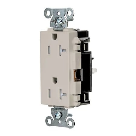 Straight Blade Receptacle, 5-20R, 20 A, 125V AC, 2 Pole, 3 Wire, Surface Mount, Grounded MPN:DR20STLATR