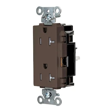 Straight Blade Receptacle, 5-20R, 20 A, 125V AC, 2 Pole, 3 Wire, Surface Mount, Grounded MPN:DR20STTR