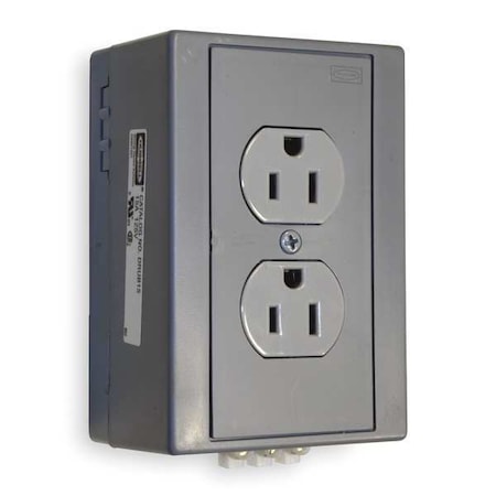 Duplex Straight Blade Receptacle, 5-15R, 15 A, 125V AC, 2 Pole, 3 Wire, Surface Mount, Grounded MPN:DRUB15
