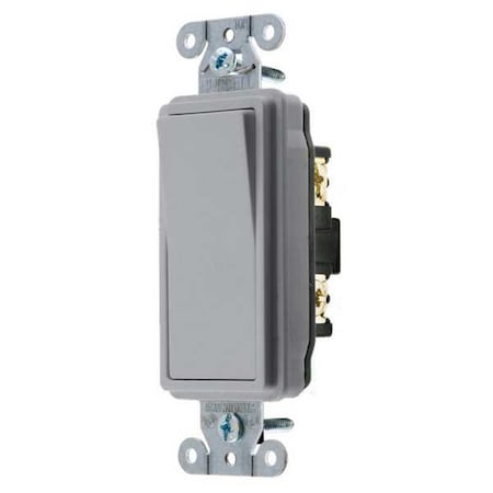 Wall Swtch, 1-Pole, 120/277V, 15A, Gry, Rockr MPN:DS115GY