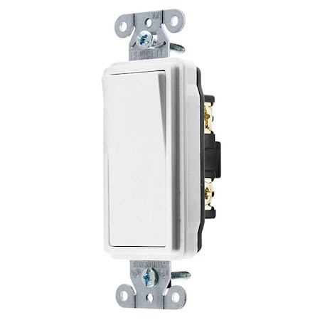 Wall Swtch, 1-Pole, 120/277V, 15A, Wht, Rockr MPN:DS115W