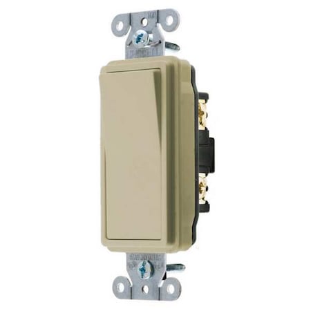 Wall Swtch, 1-Pol, 120/277V, 20A, Ivry, Rockr MPN:DS120I