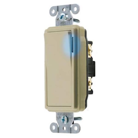 Ilminatd Wall Swtch, 1-Pole, 20A, Ivry, 120V MPN:DS120IL
