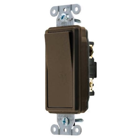 Wall Switch, 3-Way, 120/277V, 15A, Brn, Rockr MPN:DS315