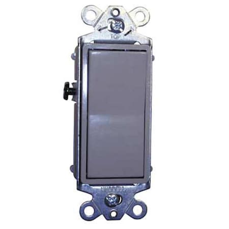 Wall Swtch, 3-Way, 120/277V, 15A, Gray, Rockr MPN:DS315GY