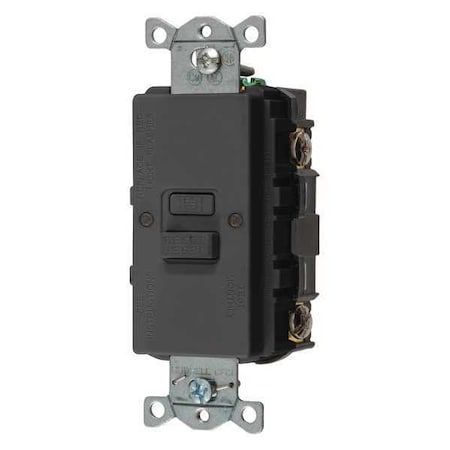 GFCI Receptacle, Black, Nylon, Back MPN:GFBF20BK