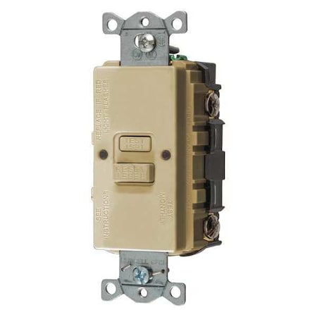 GFCI Receptacle, Ivory, Nylon, Back MPN:GFBF20I