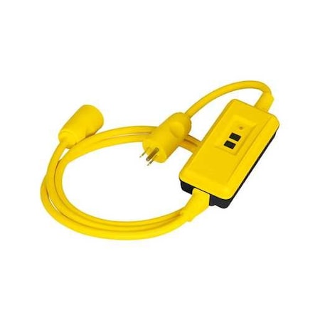Circuit Guard Extra Heavy Duty Portable GFCI Line Cord with Manual Set, 15A, 120V AC, 6', Black MPN:GFPST6C15M