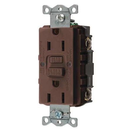 GFCI Receptacle, 15A, 125VAC, 5-15R, Brown MPN:GFR15