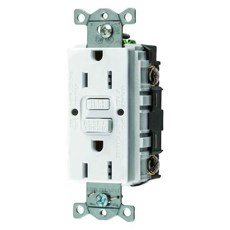 GFCI Receptacle, 15A, 125VAC, 5-15R, White MPN:GFR15W
