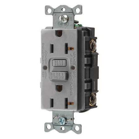 GFCI Receptacle, 20A, 125VAC, 5-20R, Gray MPN:GFR20GRY