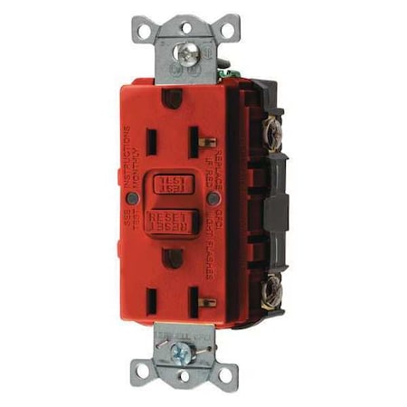 GFCIReceptacle, 20A, 125VAC, Red, Nylon MPN:GFR20R
