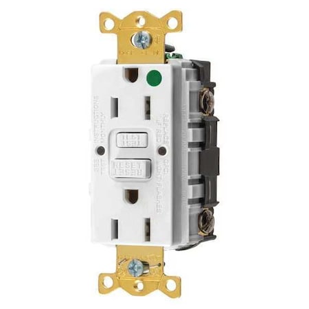 GFCI Receptacle, 15A, 125VAC, 5-15R, White MPN:GFR82W