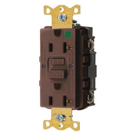 GFCI Receptacle, 20A, 125VAC, 5-20R, Brown MPN:GFR83